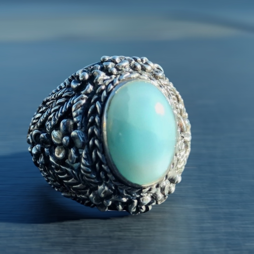 Bali Legacy Larimar & Sterling Silver Dome Ring